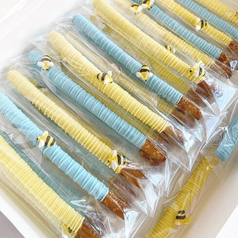 EKAPACKAGING 200Pcs 2x10 Inches Self Sealing Cellophane Bags Clear Pretzel Rod Bags for Treat, Candy Melts, Cookie, Popsicle, Ice Pop in Kuwait