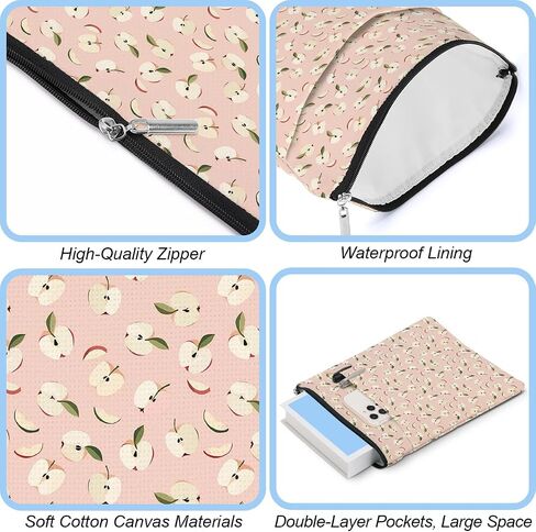 Book Sleeve Books Protector Books Pouch Book Lovers Gifts Bookish Gifts Waterproof Cover with Zipper for Fruit Printed Gift Bag for Women Girls Friend Manager Coworker Christmas Birthday in Kuwait