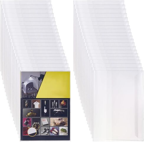 FINGERINSPIRE 40 pcs Clear Book Covers Fit for A5 Size Books, Clear Plastic Waterproof Covers Protector Against Dust Wear Resistant Paperback Exercise Book Cover for Office Books in Saudi Arabia