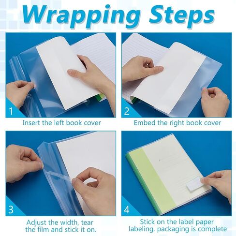 FINGERINSPIRE 40 pcs Clear Book Covers Fit for A5 Size Books, Clear Plastic Waterproof Covers Protector Against Dust Wear Resistant Paperback Exercise Book Cover for Office Books in Saudi Arabia