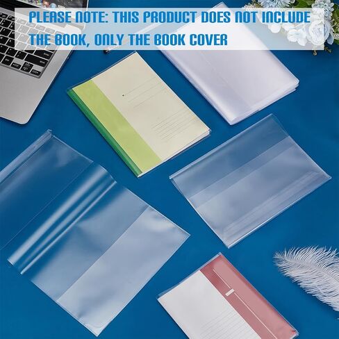 FINGERINSPIRE 40 pcs Clear Book Covers Fit for A5 Size Books, Clear Plastic Waterproof Covers Protector Against Dust Wear Resistant Paperback Exercise Book Cover for Office Books in Saudi Arabia