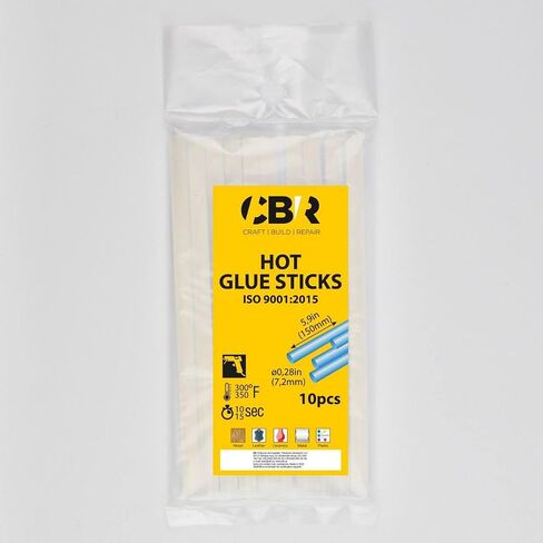 CBR Hot Glue Sticks 10 حزمة ، عصي الغراء الساخن بالحجم الكامل - الحرف ، البناء ، الإصلاح in Saudi Arabia