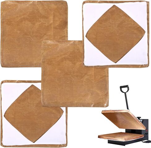 4 Pcs Heat Press Wrap Covers, 15x15" Non-Stick Heat Press Platen Sheets, Heat Resistant Protective Mats, Reusable Pads for Sublimation Machines, Easy to Clean in Saudi Arabia