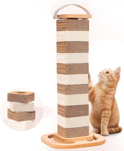 حيوانات أليفة Cheerhome Petboard Cat Scratfer Post 24.2 Inch ، Cat Scratcher for Cats Cats Scratch Board للقطط أو القطط الصغيرة in Kuwait