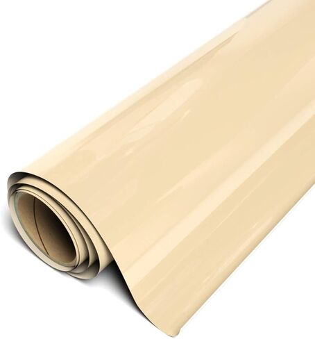 Siser EasyWeed Heat Transfer Vinyl 11.8" x 5ft Roll (Cream) - - Compatible with Siser, Cricut, Silhouette and Other Craft/Professional Cutters - CPSIA Certified in Saudi Arabia