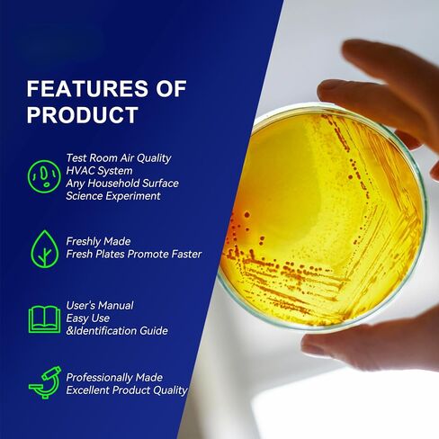 مجموعة مشروع أطباق الأطباق المغذية Agar Petri ، 10 لوحات أجار مسبقة قبل ومسحات القطن لتجارب العلوم ، مجموعة علوم البكتيريا - مختومة بشكل منفصل (توصيل الأمازون) in Saudi Arabia