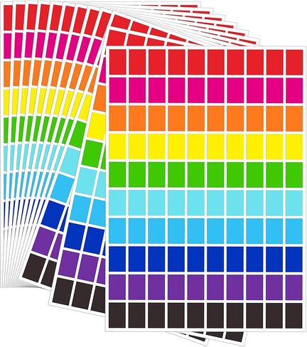 YSHIHE Colored Labels 2500 Pcs - 10 Color Stickers 1/2" x 3/4" Price Sticker for File Folder Tabs, Garage Sale, Price tag etc in Kuwait