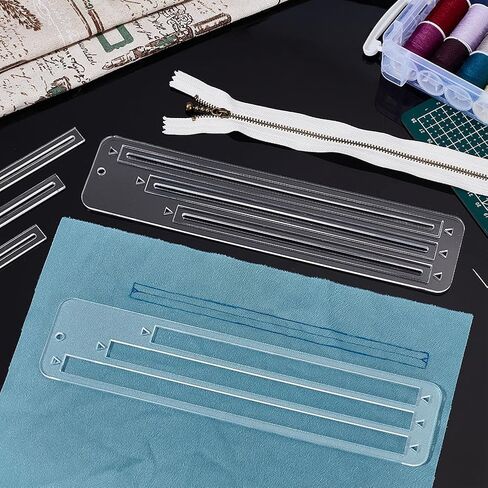 PH PandaHall 6pcs Acrylic Zipper Pocket Template, 7/8/9Inch Zipper Making Templates Clear Zipper Template for Beginners Wallets Jackets Curve Bag Zip Pocket DIY Crafts Sewing Accessory in Saudi Arabia
