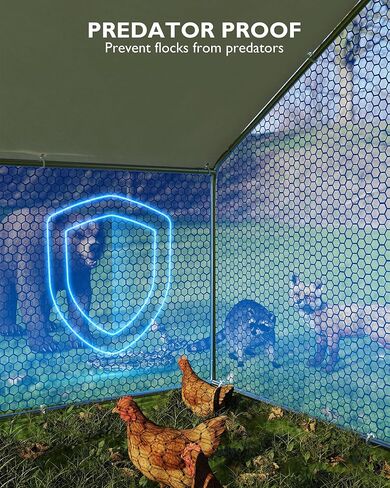 Large Outdoor Dog Kennel, Big Outside Dog House, Heavy Duty Dog Run Enclosure Playpen Coop Fence with Waterproof and Anti-UV Cover Roof, 9.8 x 6.6 x 6.4 Ft in Saudi Arabia