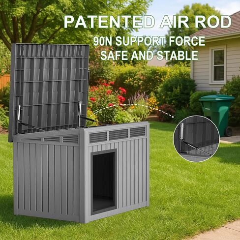 Drato Outdoor Dog and Goat House - Resin All -Weather Dog House Outdoor ، Cennel Dage Dog Ethiber for Backyder ، Farm ، Pettorure in Kuwait