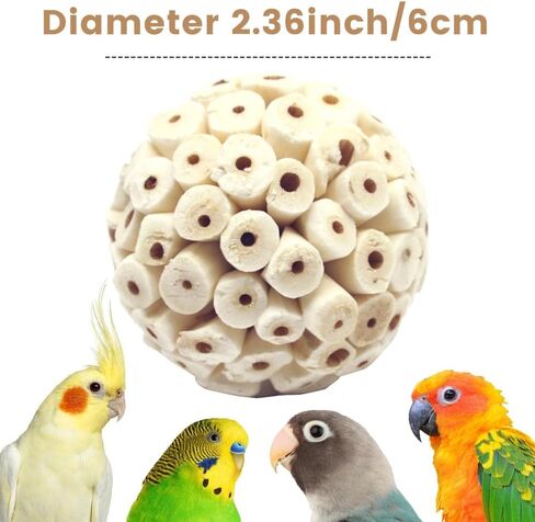 Bird Toys Sola Balls 2.36 '' - 6pcs ، لعبة علف الطيور ، لعبة Sola atta sole ، لعبة Parrot Pherred Toy لشحذ المخالب والمنقرق للكوكاتيل ، الببغاوات ، conure ، الطيور الحب ، الببتوغ والطيور الصغيرة in Kuwait