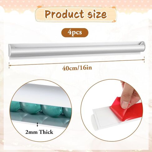 4 Pcs Restaurant Ticket Holder Strip, 16 Inch No Drill Restaurant Order Ticket Holder with Pen Slots Aluminum Slide Check Rack Receipt Organizer for Kitchen Office Cafes Bars in Saudi Arabia