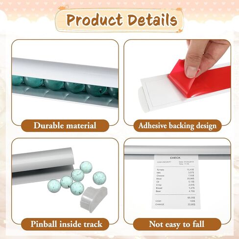 4 Pcs Restaurant Ticket Holder Strip, 16 Inch No Drill Restaurant Order Ticket Holder with Pen Slots Aluminum Slide Check Rack Receipt Organizer for Kitchen Office Cafes Bars in Saudi Arabia