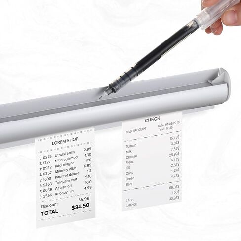 4 Pcs Restaurant Ticket Holder Strip, 16 Inch No Drill Restaurant Order Ticket Holder with Pen Slots Aluminum Slide Check Rack Receipt Organizer for Kitchen Office Cafes Bars in Saudi Arabia