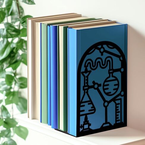 infunly 1 زوج من الكتاب المعدني نهايات للأرفف Trunk Trunk Black Bookshelf Holder Stand Black Book Stopper دعم لسطح المكتب 7.1x4.7x3.5 لديكور مدرسة مكتبة المكاتب المنزلية in Saudi Arabia