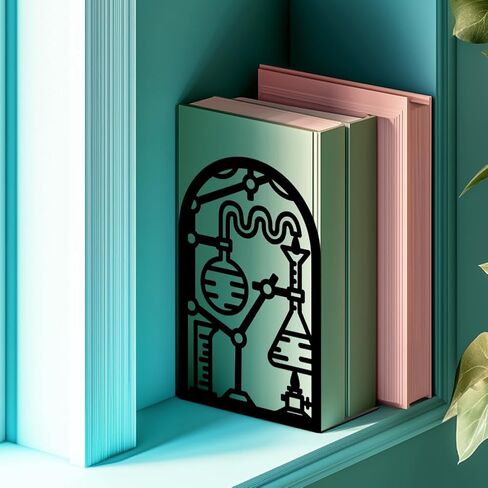 infunly 1 زوج من الكتاب المعدني نهايات للأرفف Trunk Trunk Black Bookshelf Holder Stand Black Book Stopper دعم لسطح المكتب 7.1x4.7x3.5 لديكور مدرسة مكتبة المكاتب المنزلية in Saudi Arabia
