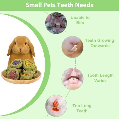40PCS Timothy Hay Treats Bunny Rabbit Toys for Boredom, Handmade Guinea Pig Chew Treats Toys, Chinchilla Chews for Teeth Small Animals Hamster Rat Gerbil in Saudi Arabia