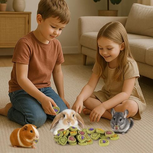 40PCS Timothy Hay Treats Bunny Rabbit Toys for Boredom, Handmade Guinea Pig Chew Treats Toys, Chinchilla Chews for Teeth Small Animals Hamster Rat Gerbil in Saudi Arabia