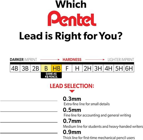 Pentel Super Hi-Polymer Lead levill 0.9 HB BP 6 Pack (C29BPHB6) in Kuwait