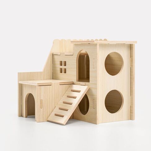 Hidi-Chamber Hamster Hideout & House ، والخشب الطبيعي ملحقات القفص الحيوانية الصغيرة للهامستر القزمي ، و gerbils والفئر in Saudi Arabia