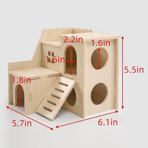 Hidi-Chamber Hamster Hideout & House ، والخشب الطبيعي ملحقات القفص الحيوانية الصغيرة للهامستر القزمي ، و gerbils والفئر in Saudi Arabia