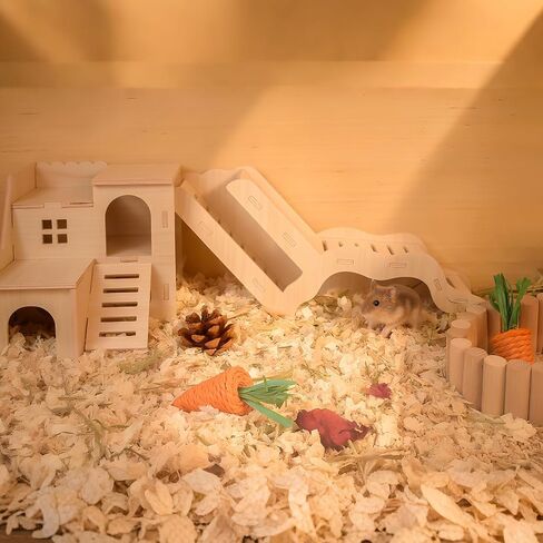 Hidi-Chamber Hamster Hideout & House ، والخشب الطبيعي ملحقات القفص الحيوانية الصغيرة للهامستر القزمي ، و gerbils والفئر in Saudi Arabia