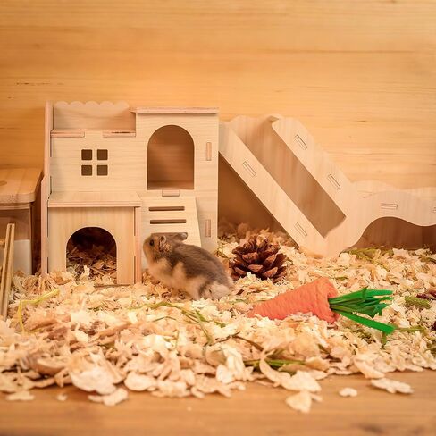 Hidi-Chamber Hamster Hideout & House ، والخشب الطبيعي ملحقات القفص الحيوانية الصغيرة للهامستر القزمي ، و gerbils والفئر in Saudi Arabia