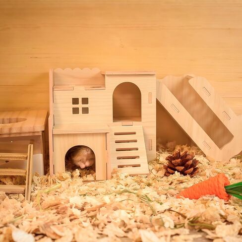 Hidi-Chamber Hamster Hideout & House ، والخشب الطبيعي ملحقات القفص الحيوانية الصغيرة للهامستر القزمي ، و gerbils والفئر in Saudi Arabia