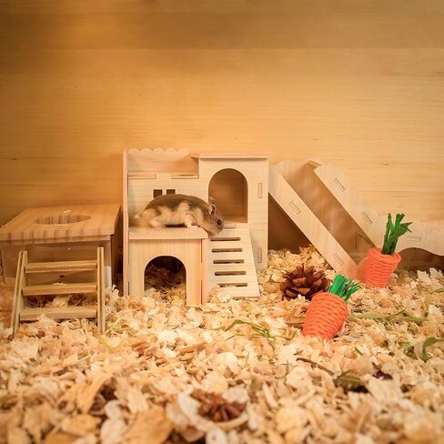 Hidi-Chamber Hamster Hideout & House ، والخشب الطبيعي ملحقات القفص الحيوانية الصغيرة للهامستر القزمي ، و gerbils والفئر in Saudi Arabia