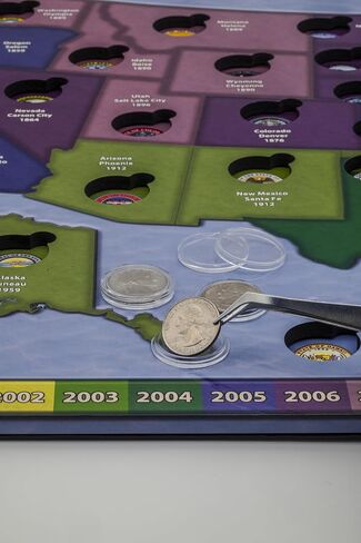 Deluxe State Quarter Collection Folder - Removable Capsules for Easy & Safe Storage - Built With Premium Foam – 1999-2009, 50 States & 6 Territories in Saudi Arabia