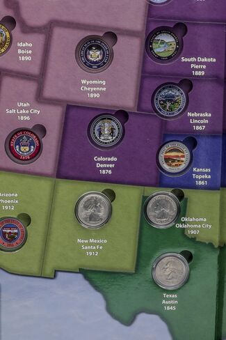 Deluxe State Quarter Collection Folder - Removable Capsules for Easy & Safe Storage - Built With Premium Foam – 1999-2009, 50 States & 6 Territories in Saudi Arabia