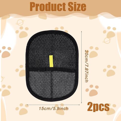 2pcs قفازات شعر الحيوانات الأليفة ، قفازات القفازات مزدوجة القفازات القفازات المزيفة قفاز قفاز القفاز للغسيل ، deseshedding ، والفرشاة القابلة لإعادة الاستخدام للغسيل (أسود) in Saudi Arabia