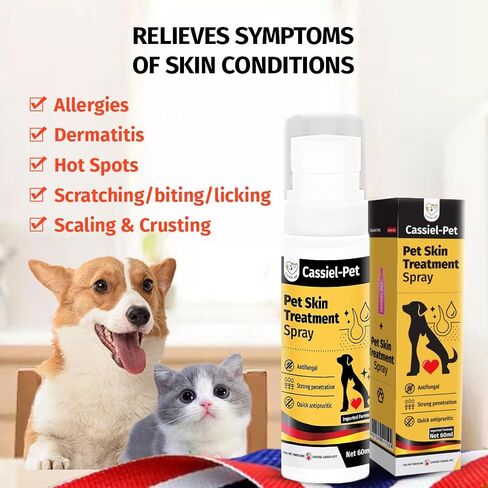 Hot Spot Spray Treatment, Wound Care & Itch Relief Spray for Dogs and Cats, Relives Scratching, Itchy Skin and Paw Licking, for All Animals, 2.02oz in Kuwait