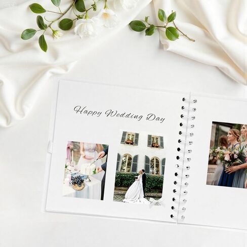 8x8 Letters to The Bride Scrapbook Wedding Memory Book Bridal DIY Photo Album Guest Book with Pearl Stickers Letters and Bows Blank Paper for Personalized Keepsake in Saudi Arabia