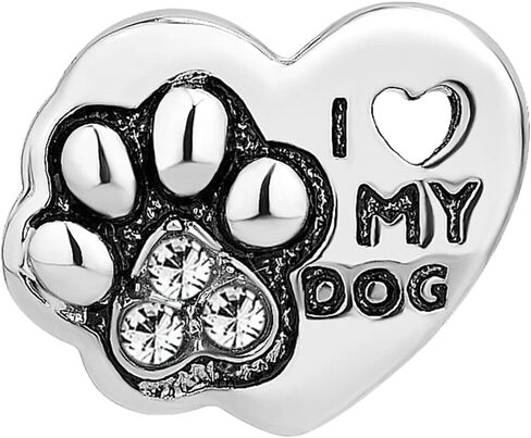 Paw Print Dog Cat Charm Compatible with Pandora Charm Bracelets Women Family Cat Silver Family I Love Pet Birthday in Kuwait