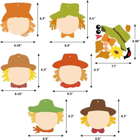 Fancy Land Fall Scarecrow Craft Kits Make Your Own Scarecrow Head Art Crafts Set for Autumn Thanksgiving Kids Project School Classroom Home Activity Supplies 30 Packs in Saudi Arabia