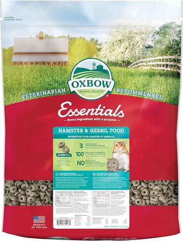 Oxbow Essentials Hamster Food and Gerbil Food, Vitamin & Mineral Rich Daily Diet for Hamsters & Gerbils, Veterinarian Formulated, Small Animal Pet Products, Made in USA, 15 lb Bulk Bag in Saudi Arabia