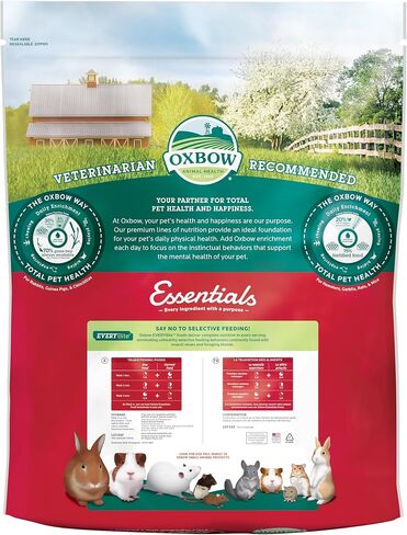 Oxbow Essentials Hamster Food and Gerbil Food, Vitamin & Mineral Rich Daily Diet for Hamsters & Gerbils, Veterinarian Formulated, Small Animal Pet Products, Made in USA, 15 lb Bulk Bag in Saudi Arabia