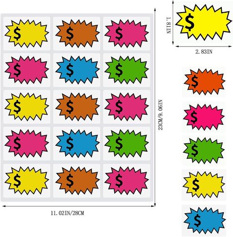 ملصقات أسعار بيع المرآب القابلة للإزالة ، 210pcs 2 "x3" سعر مبيع in Kuwait