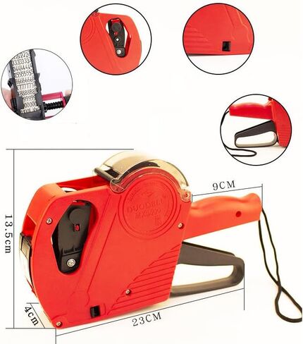 ZZT Red Price Puns ، Punding Puns مع 8 أرقام علامة السعر ، صانع تسمية التسعير لـ DIY ، سوبر ماركت in Kuwait