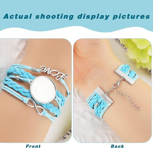 36 Pieces Sublimation Blank Bracelets for Women Christmas, DIY Craft Bezel Setting Blank Heat Transfer Blank Leather Bracelet with Aluminum Sheet for Jewelry Making (Fresh Style) in Saudi Arabia