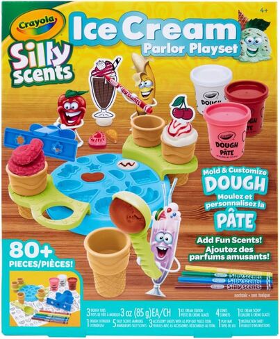 لعبة Crayola Silly Scents Ice Cream Toy ، عجينة الأطفال ، تلعب لعبة الطعام مع علامات معطرة ، هدايا 4+ in Kuwait