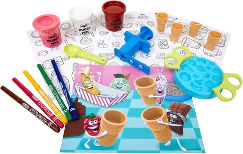 لعبة Crayola Silly Scents Ice Cream Toy ، عجينة الأطفال ، تلعب لعبة الطعام مع علامات معطرة ، هدايا 4+ in Kuwait
