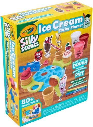 لعبة Crayola Silly Scents Ice Cream Toy ، عجينة الأطفال ، تلعب لعبة الطعام مع علامات معطرة ، هدايا 4+ in Kuwait
