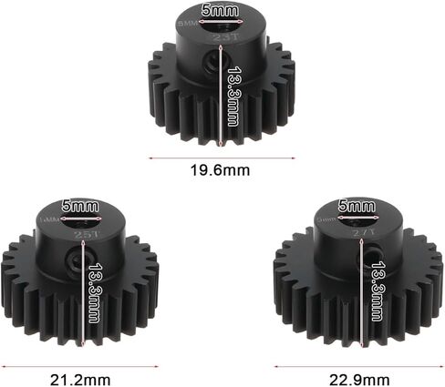 3Pcs RC Pinion Gear 32P 5mm Mod 0.8 Pinion Gear Set 23T 25T 27T 40CRO Chrome Steel Pinion Motor Gear Suitable for 32 Pitch RC Car Truck Spur Gear in Kuwait