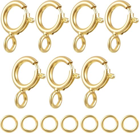7 Sets 925 Sterling Silver Necklace Clasps and Closures 5mm Spring Ring Clasp Jewelry Clasps with Closed Jump Rings 4mm for Bracelet Necklace Extender Connectors for Jewelry Making Repair in Saudi Arabia