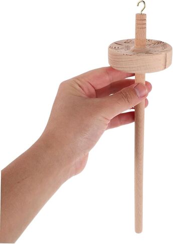 Villcase 1 Set Wooden Drop Spindle Kit Thardle Weaving Tool for Wool Spinning Portable Yarn Spinner مع منظم تخزين الخيط للمبتدئين والمحترفين in Kuwait