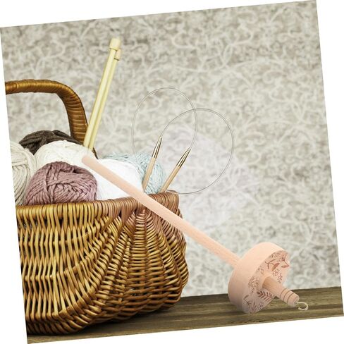 Villcase 1 Set Wooden Drop Spindle Kit Thardle Weaving Tool for Wool Spinning Portable Yarn Spinner مع منظم تخزين الخيط للمبتدئين والمحترفين in Kuwait