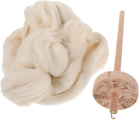 Artibetter 1 Set Drop Spindle Yarn Winding Tool Wooden Thread Holder with Wool Strip Durable Portable Weaving Tool Kit for Beginners and Enthusiasts in Saudi Arabia
