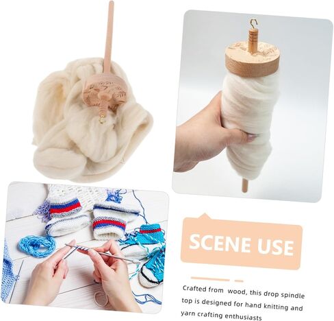 Artibetter 1 Set Drop Spindle Yarn Winding Tool Wooden Thread Holder with Wool Strip Durable Portable Weaving Tool Kit for Beginners and Enthusiasts in Saudi Arabia